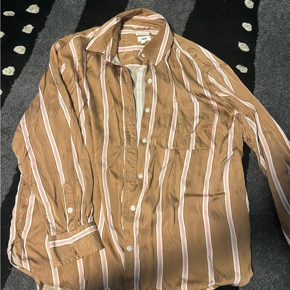 Brown Striped Blouse